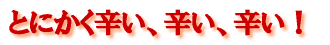 とにかく辛い、辛い、辛い！